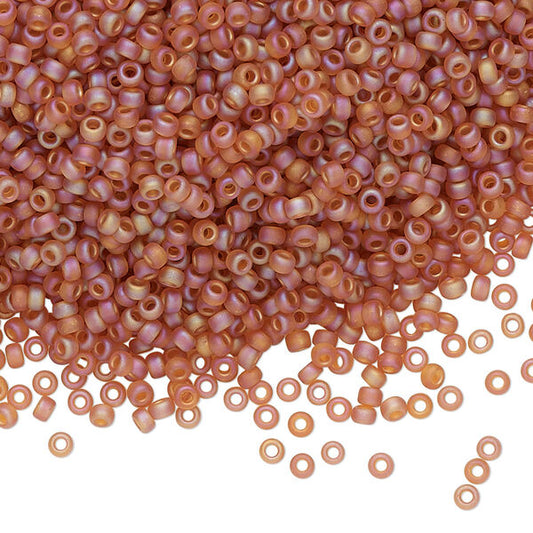 Miyuki Round Seed Beads 11/0 Translucent Matte Rainbow Topaz (133FR)