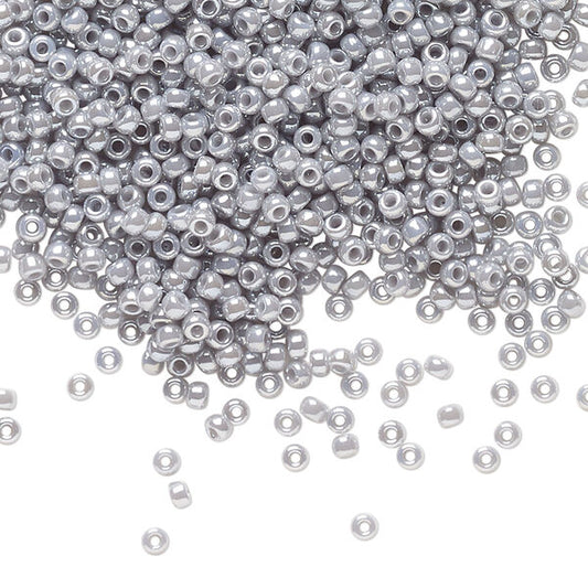 Miyuki Round Seed Beads 11/0 Opaque Luster Ghost Grey (443)