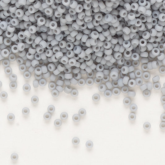 Miyuki Round Seed Beads 11/0 Opaque Matte Grey (498F)