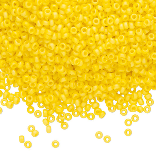 Miyuki Round Seed Beads 11/0 Opaque Matte Rainbow Canary (404D/FR)